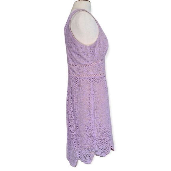Harlyn by Nordstrom Eyelet Sleeveless Minidress Lavender Medium - Picture 7 of 9